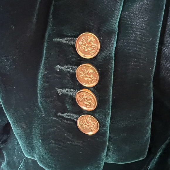 Smythe Velvet Peaked Lapel Blazer Emerald Size 2/ XS Green - Picture 8 of 9